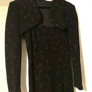 Vintage Black Cocktail Dress w/ Bolero Jacket